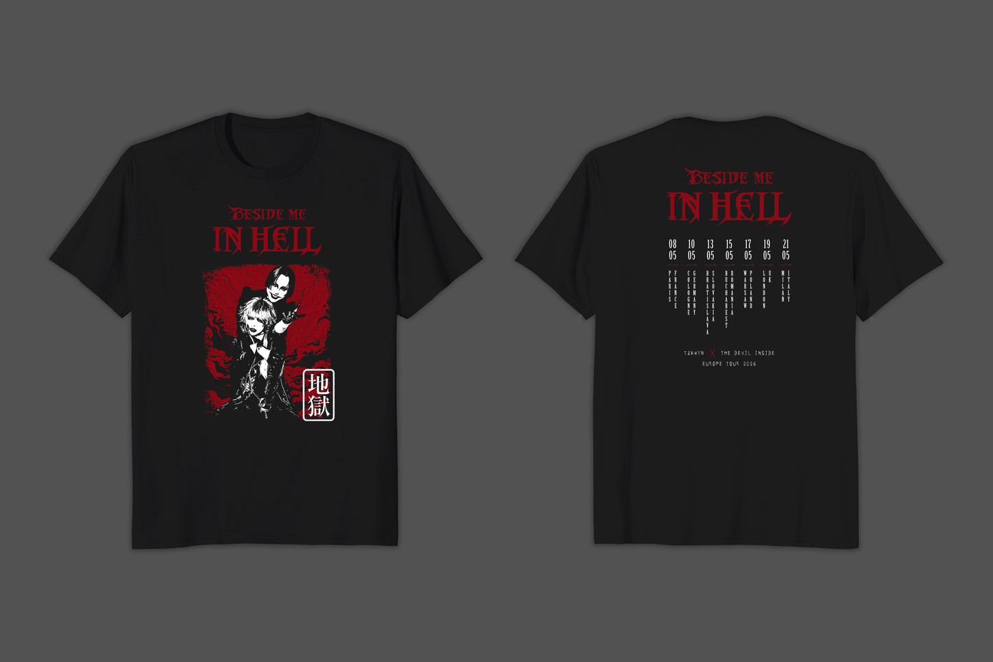 Beside me in Hell - EU Tour 2026 // T-shirt PREMIUM
